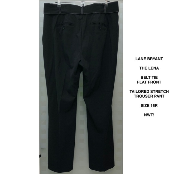 🎉HP🎉 LANE BRYANT LENA Belted Flat Front Tailor Stretch Trouser Pants 16R NWT! - Picture 6 of 16